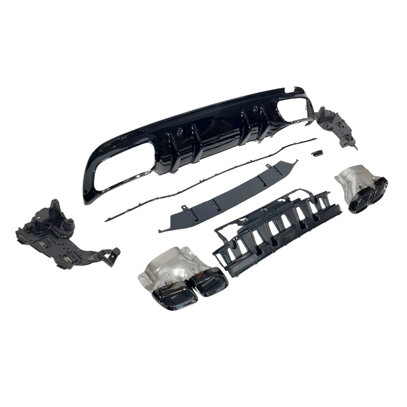 Achterdiffuser Mercedes W205 (2019) Sedan & Station – Look C63 Zwart