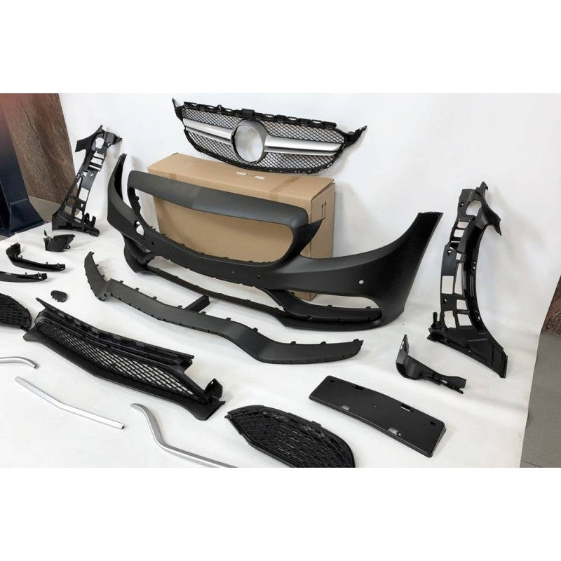 Voorbumper en Achterdiffuser Mercedes W205 (2014–2018) Sedan / Station – Look C63