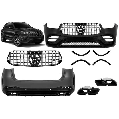 Mercedes GLE W167 SUV 2019-2023 / 2024-Up Bodykit GLE63 Look GT Grille Black Tips
