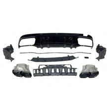 Achterdiffuser Mercedes W205 (2019) Sedan & Station – Look C63 Zwart