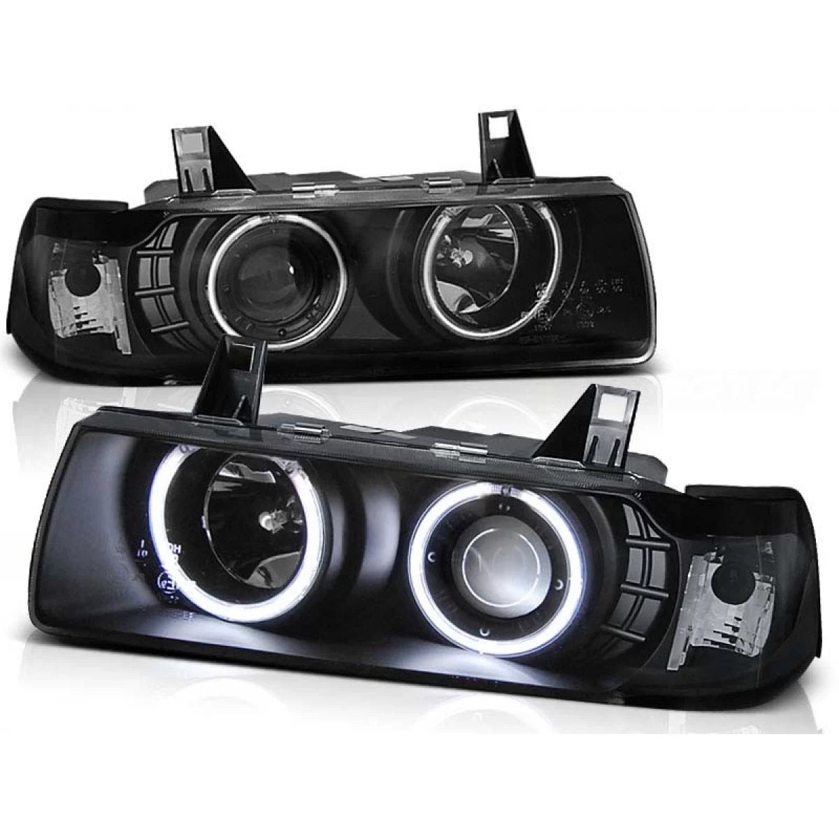 Koplampen Angel Eyes (Halogeen) BLACK BMW E36 12.1990-08.1999 Coupe / Cabrio